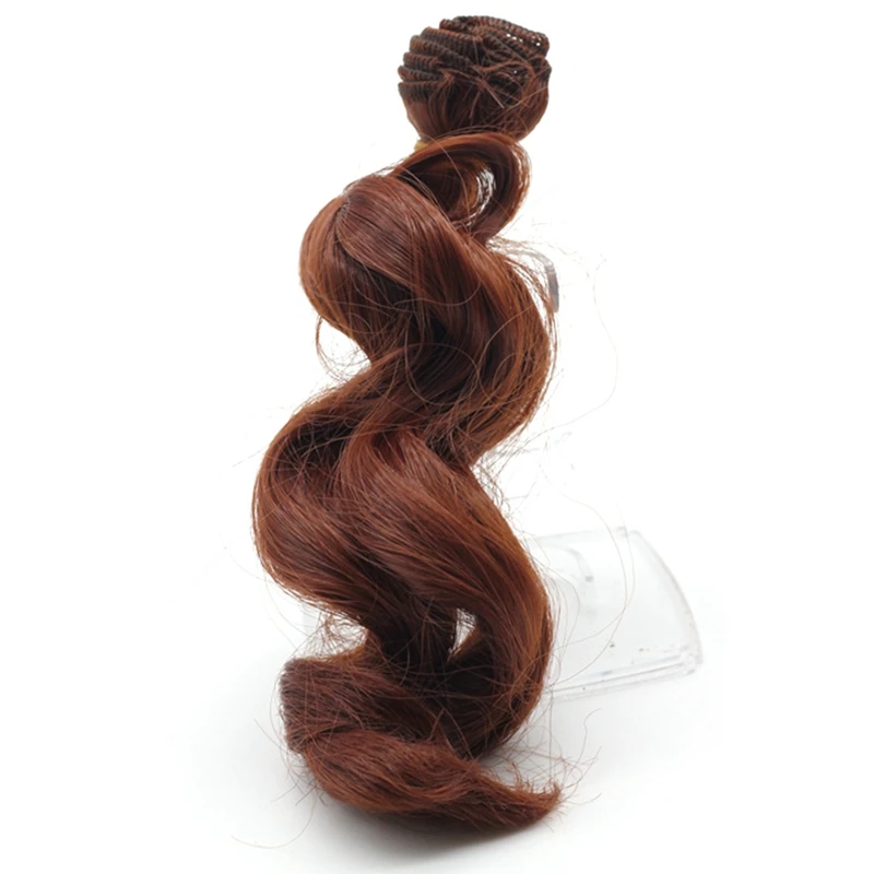 Diy Bjd парик аксессуары 1 шт 15*100 см кукла волос для 1/3 1/4 1/6 1/12 натуральный Цвет синтетического волокна вьющиеся кукольные волосы парик - Цвет: 8