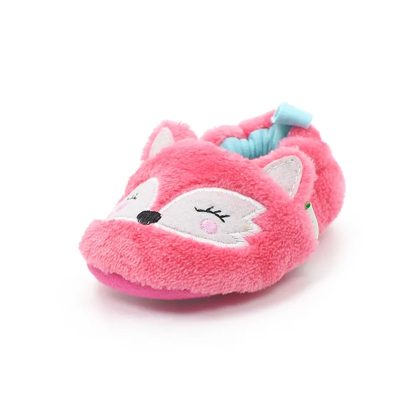 

Delebao New Design Lovely Pink Fox Pattern Slip-on Rubber Sole Unisex First Walkers Baby Shoes High Quality Only Shipped To US