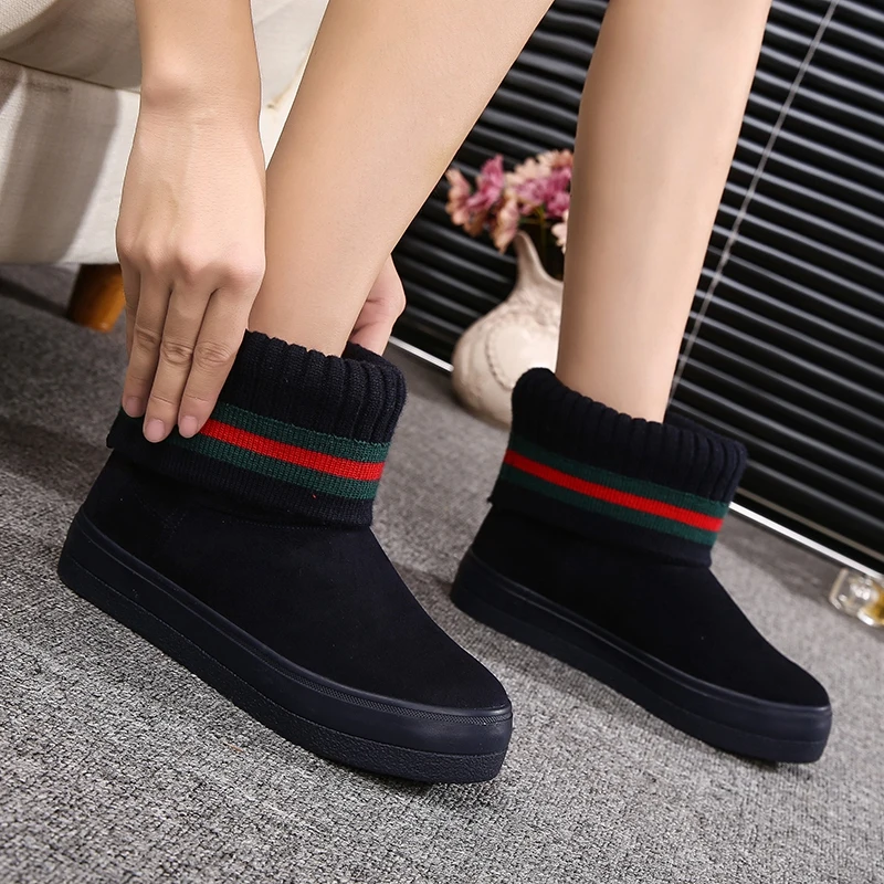 New Winter Snow Boots Woman Korean Fashion Warm Cashmere Casual Shoes Woman Boots Plush Zapatos Mujer