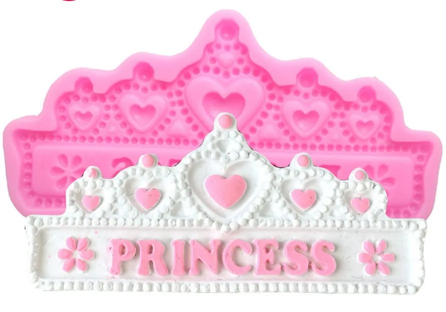 Girls Princess Crown heart Shaped Silicone Mold Birthday Cake Fondant