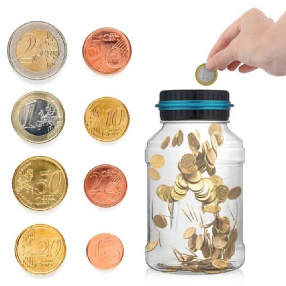 

Piggy Bank Counter Coin Electronic Digital LCD Counting Coin Money Saving Box Jar Coins Storage Box For USD EURO GBP Money