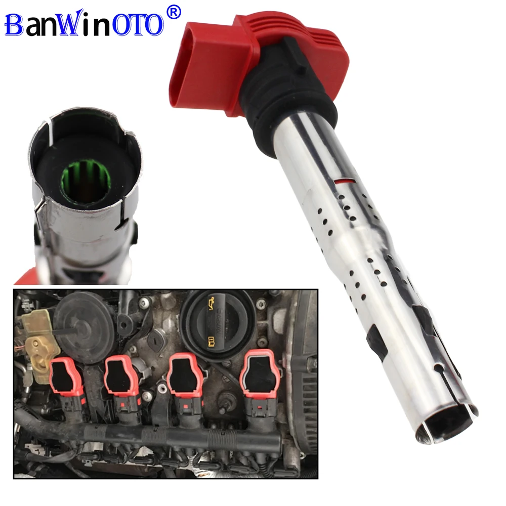 

06E905115 4pcs/set Ignition Coil 06E905115E For VW Touareg A4 S4 A5 A6 S6 Alroad A7 A8 Q5 Q7 R8 2.8 3.0 3.2 V6 4.2 V8 5.2