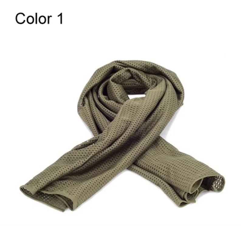 1 шт. универсальный тактический камуфляж сетка Военная вуаль прикрытие для снайпера шейный платок шарф спортивный открытый джунгли глушитель шарф - Цвет: 1