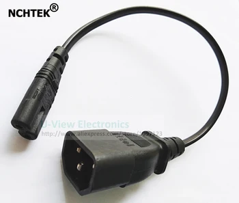 

NCHTEK IEC 320 C14 Male to C7 Female Cord, C14 to C7 Power Adapter Cable For PDU UPS About 30CM/Free DHL Shipping/100PCS