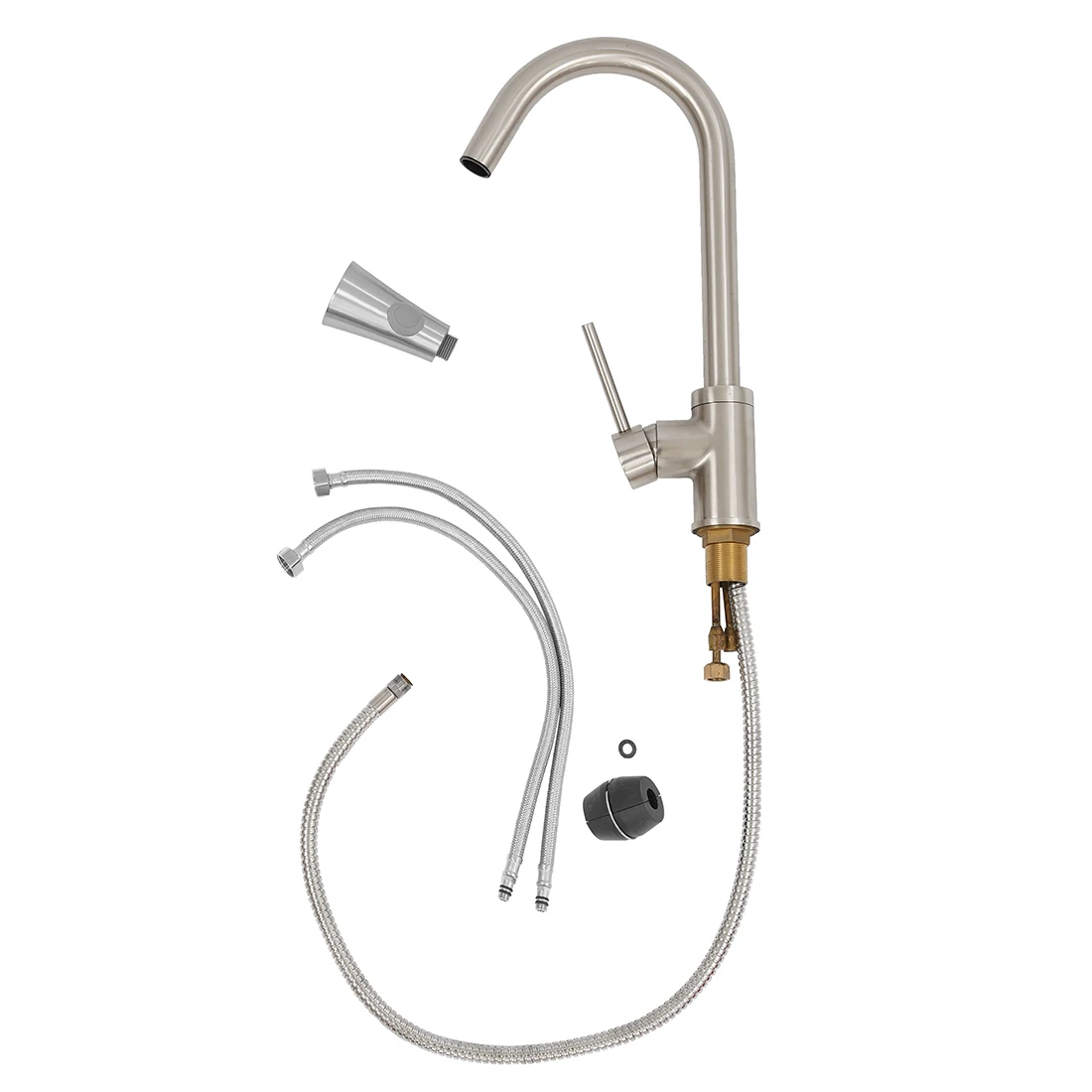 Kitchen Sink Faucet Pull Out Down Spray Single Handle Brushed Nickel