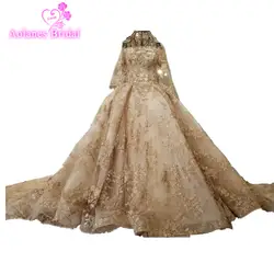 Настоящие фотографии роскошного свадебного платья со стразами и бусинами в арабском стиле с 2 м королевским шлейфом с подходящей длинной