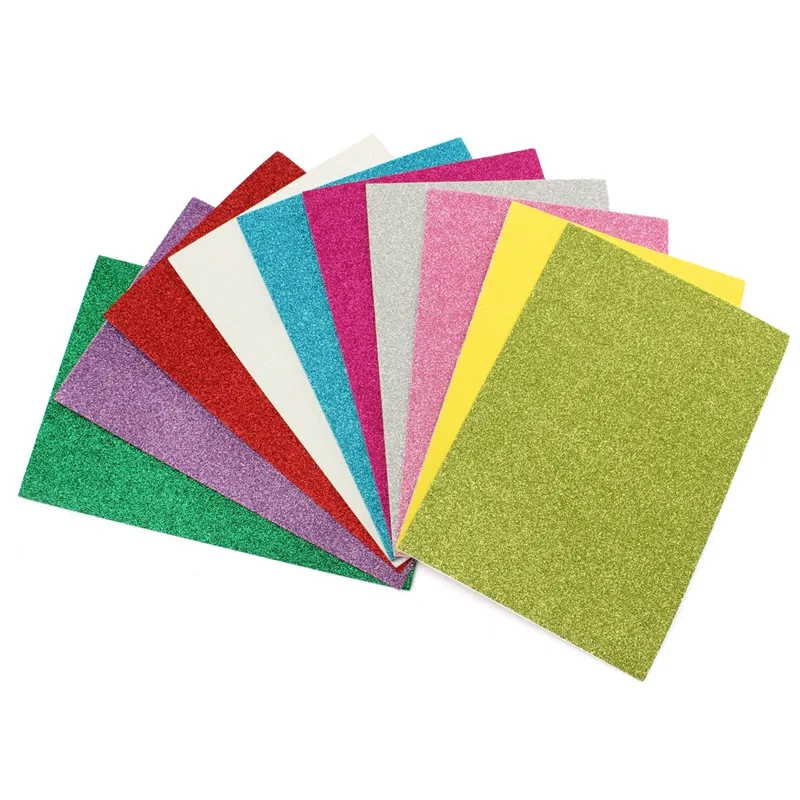 KiWarm New 10Pcs/set Adhesive Glitter Scrapbooking Sponge Paper Vinyl
