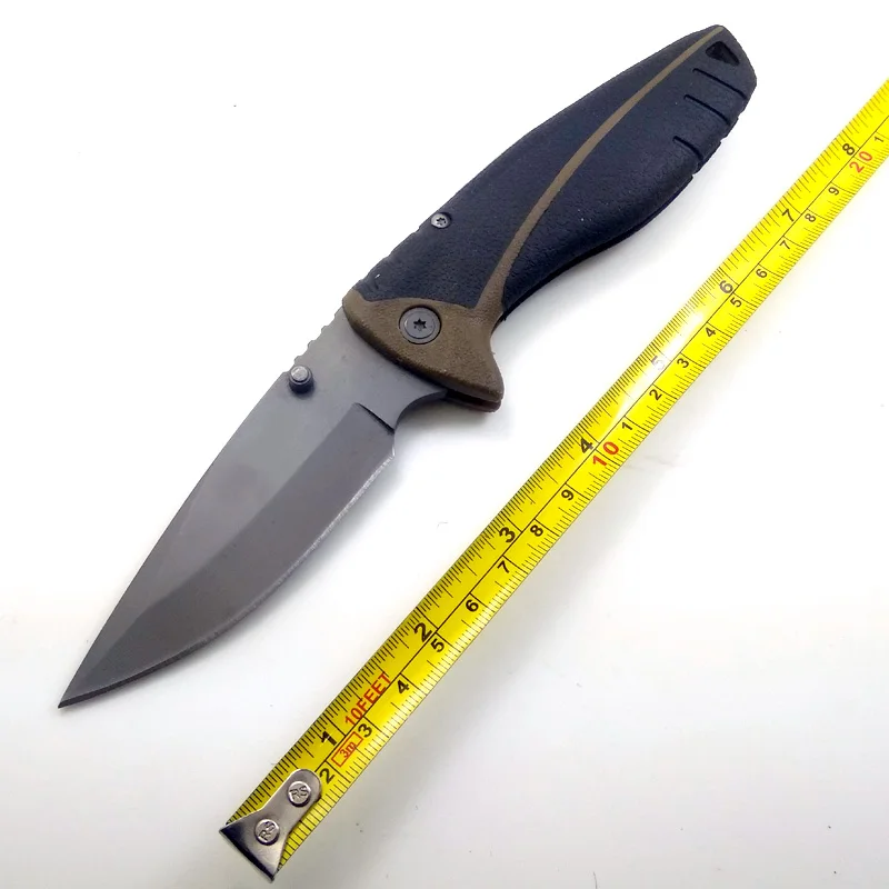 SDIYABEIZ high quality 7Cr17Mov Blade Hunting Hunting Pocket Folding Blade Knife rubber Handle Survival Knife Tactical & Sheath