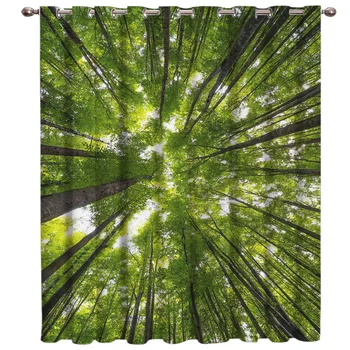 

Green Tree Forest Window Treatments Curtains Valance Window Curtains Dark Curtain Rod Bathroom Decor Bedroom Kitchen Window