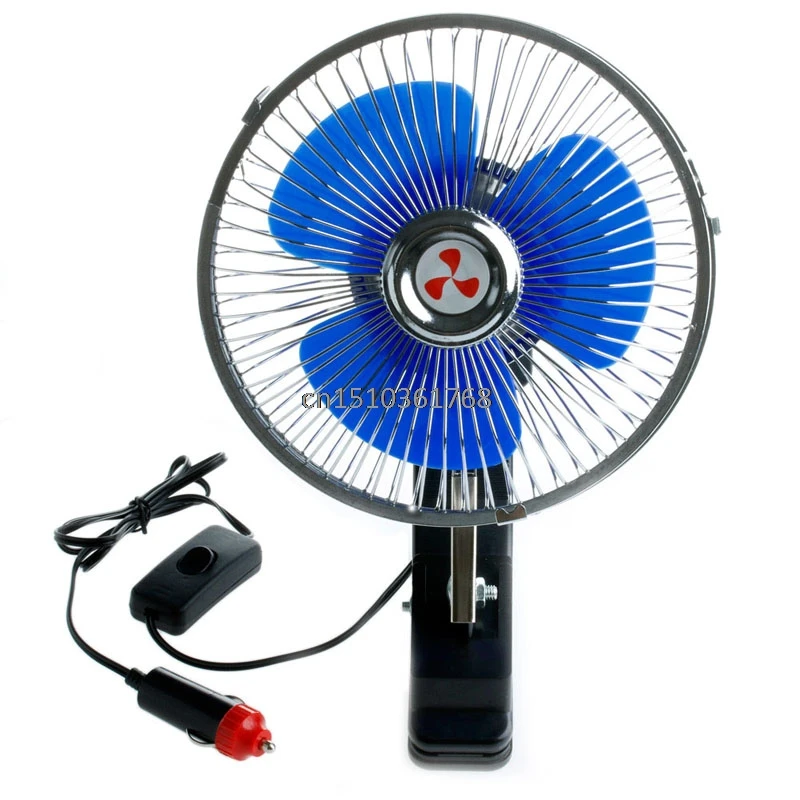 12V Powered Portable Auto Vehicle Car Fan Oscillating Cooling Fans With Clip #Y05# #C05#