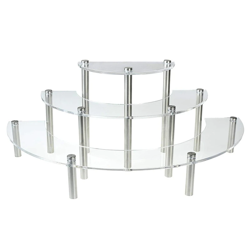  Promotion 3-Tier Clear Acrylic Semicircle Round Cupcake Dessert Display Stand