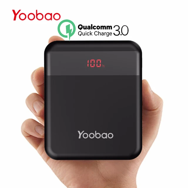 Портативное зарядное устройство YOOBAO 10000 мАч для Xiaomi Quick Charge 3,0 Pover банк портативный зарядное устройство Внешний Батарея iPhone 7 8 X повербанк