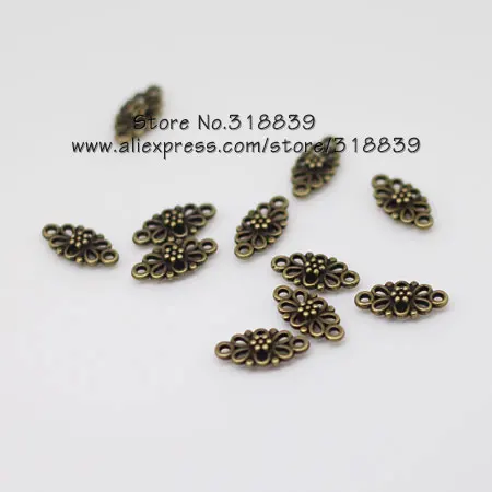 120pcs 8*16mm Antique Bronze Metal Alloy Mini Hollow Flower Jewelry Connectors Findings 6512 | Украшения и аксессуары