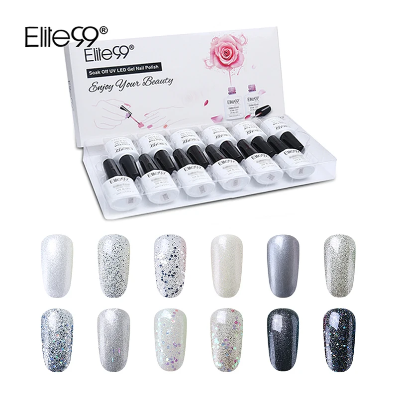 Elite99 10ml Nail Gel Varnish 12 Pieces/lot Semi Permanent Nail Polishes Gel With Gift Box Long Lasting Nail Art Manicure Gel