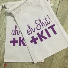 Пользовательские Фиолетовый Oh комплект для мусора вечерние на день рождения, подарок на свадьбу спасибо шнурок сумки наборы вечерние мешки для конфет