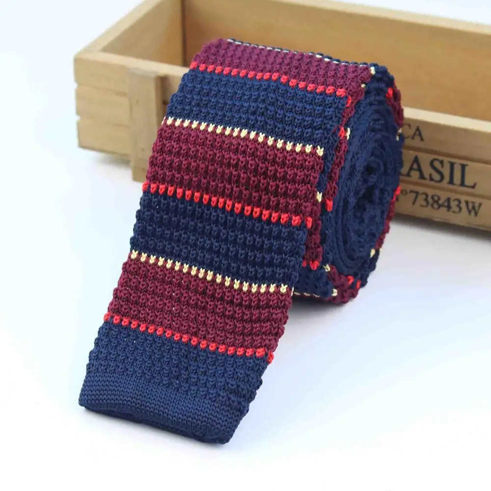 Мужские вязаные полосатые галстуки для отдыха, модные обтягивающие узкие галстуки для мужчин, обтягивающие тканые дизайнерские Галстуки No.1-20 - Цвет: 12