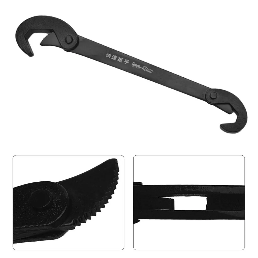 

8-42mm Universal Wrench Adjustable Spanner Double-head Quick Snap Grip Wrench Steel For Vehicles Repair Water Pipe Repair New