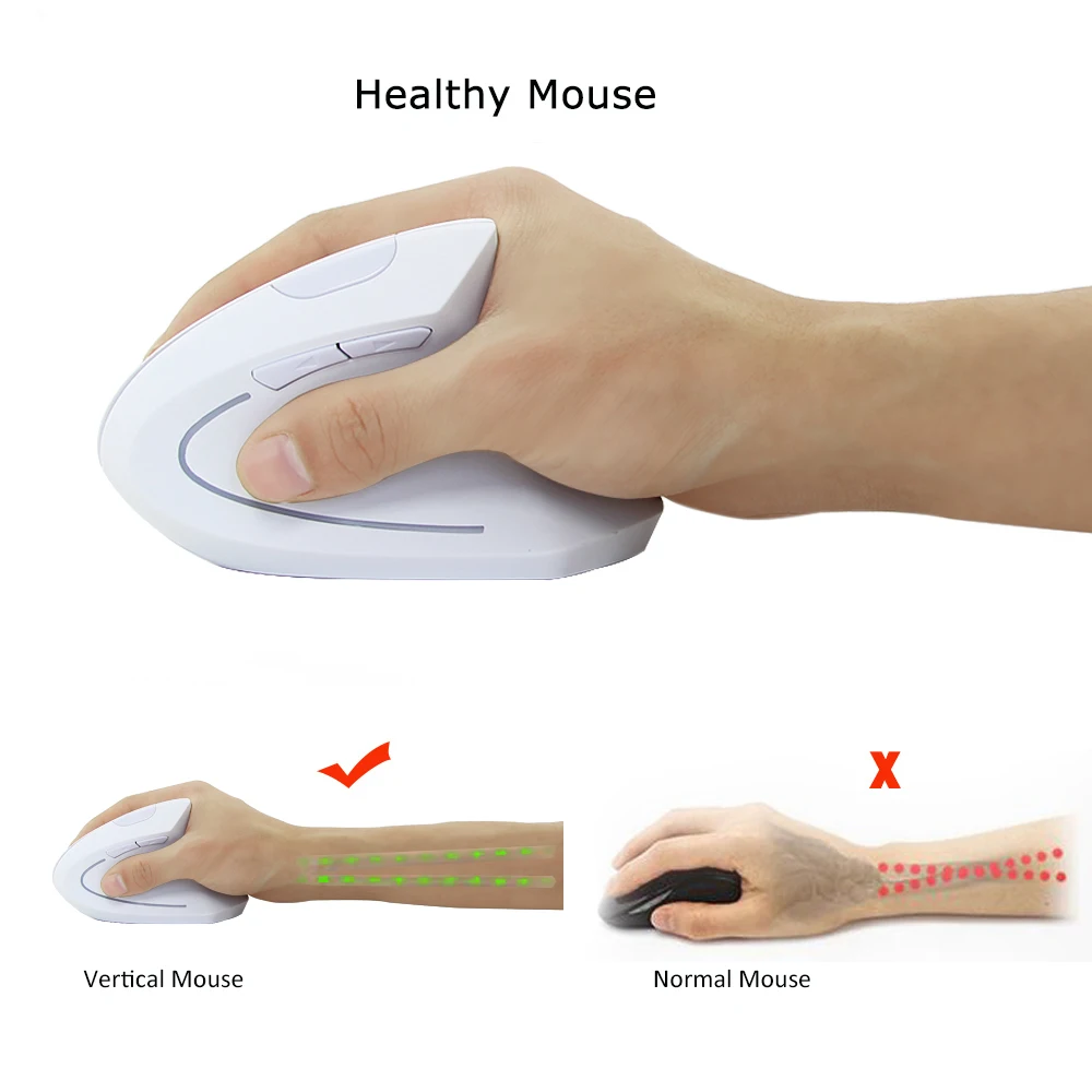 White vertical wireless mouse