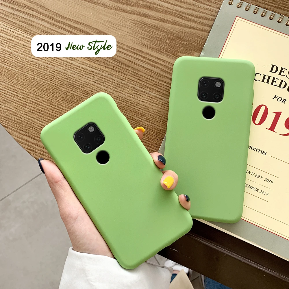 

New Style Eco Green Matte Silicone Soft Case for Huawei Mate 20 lite 20 Pro Anti Knock Phone Cases for Huawei Mate 10 lite 9 8