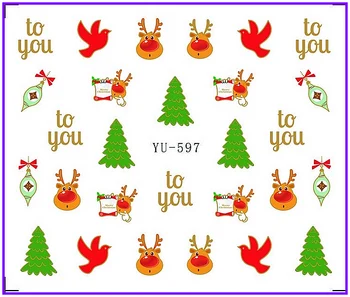 

1X Nail Sticker Cute Xmas Santa Clause Water Transfers Stickers Nail Decals Stickers Water Decal Opp Sleeve Packing YU597-602