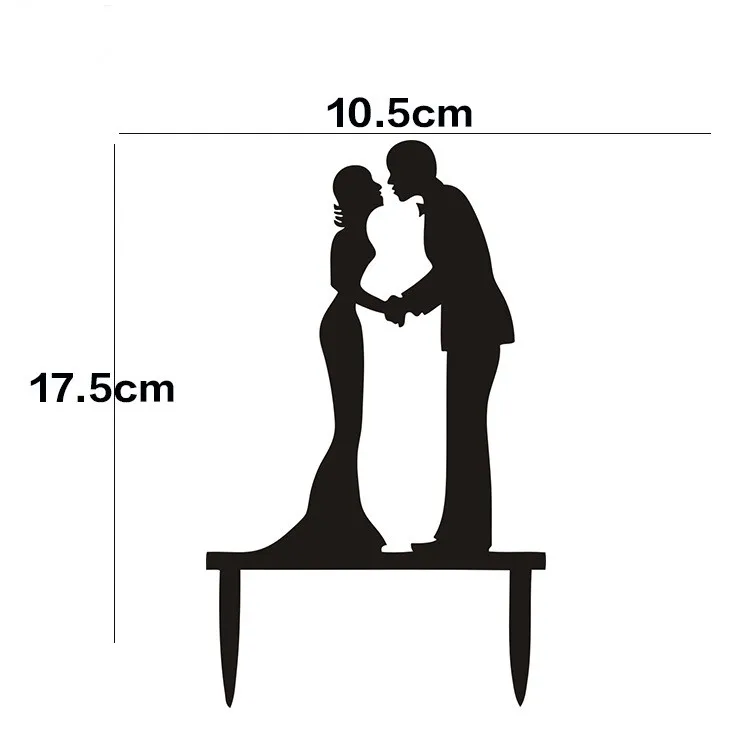 Разные стили черный акриловый свадебный торт флаг Топпер Свадебные флажки для торта для свадьбы юбилей вечерние декор для выпечки торта