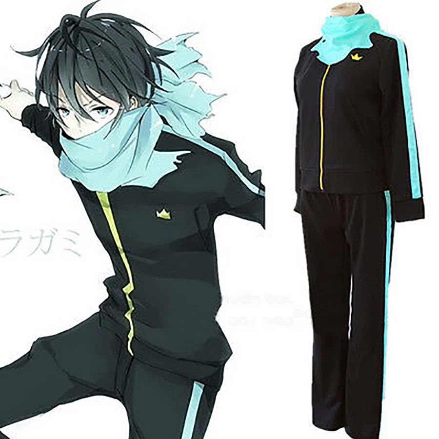 

Noragami/Stray God Yato Animation Cosplay Costume Sports Outfit+Pants+Scarf Whole Set 5 Size High Quality Free Shipping Hot