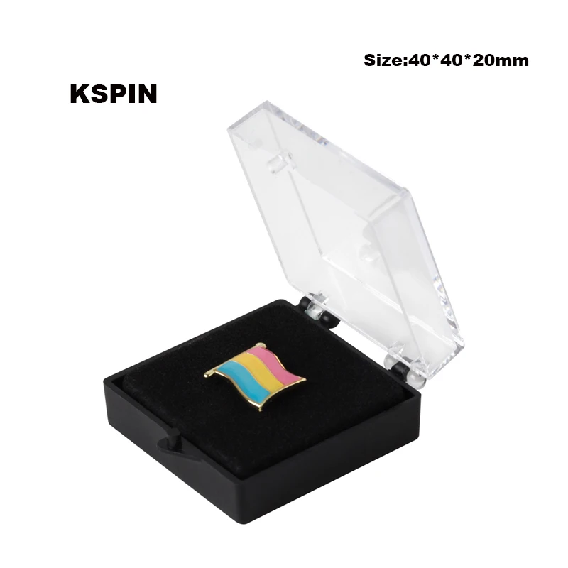 

Badge Case Lapel pin box lapel pin package with Flocked Lining 240pcs 40X40X20mm---Price Not including Badge