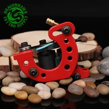 New Design Handmade Wire Cutting Tattoo Machine 10 Wraps Coil Tattoo Gun For Liner Shader Red