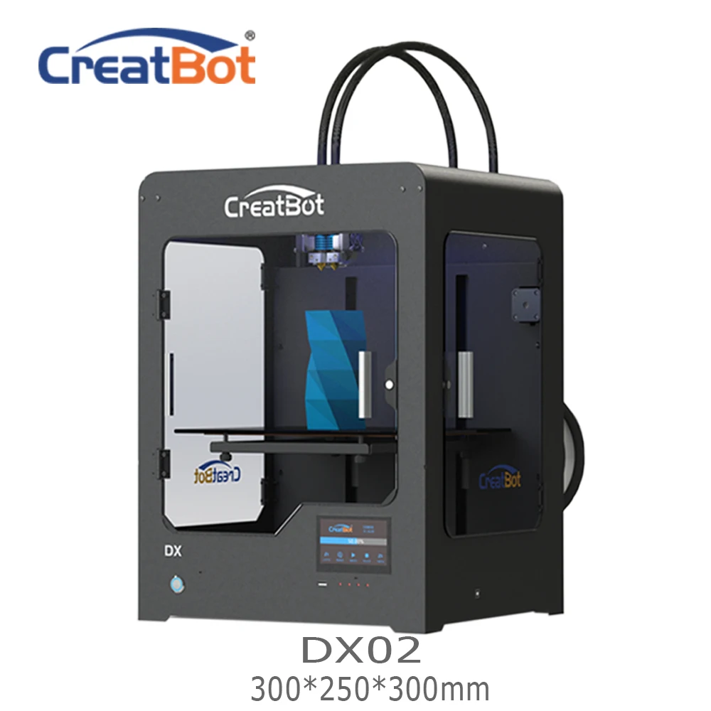 DX02 300*250*300 мм двойной экструдер CreatBot 3d принтер металлическая рамка FDM Большой принтер лучшие продажи DIY 2 кг PLA ABS бесплатно