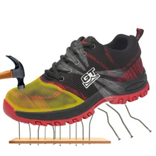 Стальная безопасная обувь для мужчин и женщин, летняя дышащая сетка, промышленная и строительная прокалывающая рабочая обувь, защитная обувь