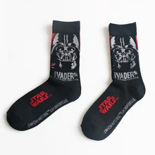 Прибытие Звездные войны узоры хорошего качества хлопок Повседневные Носки мужские/женские черные брендовые носки