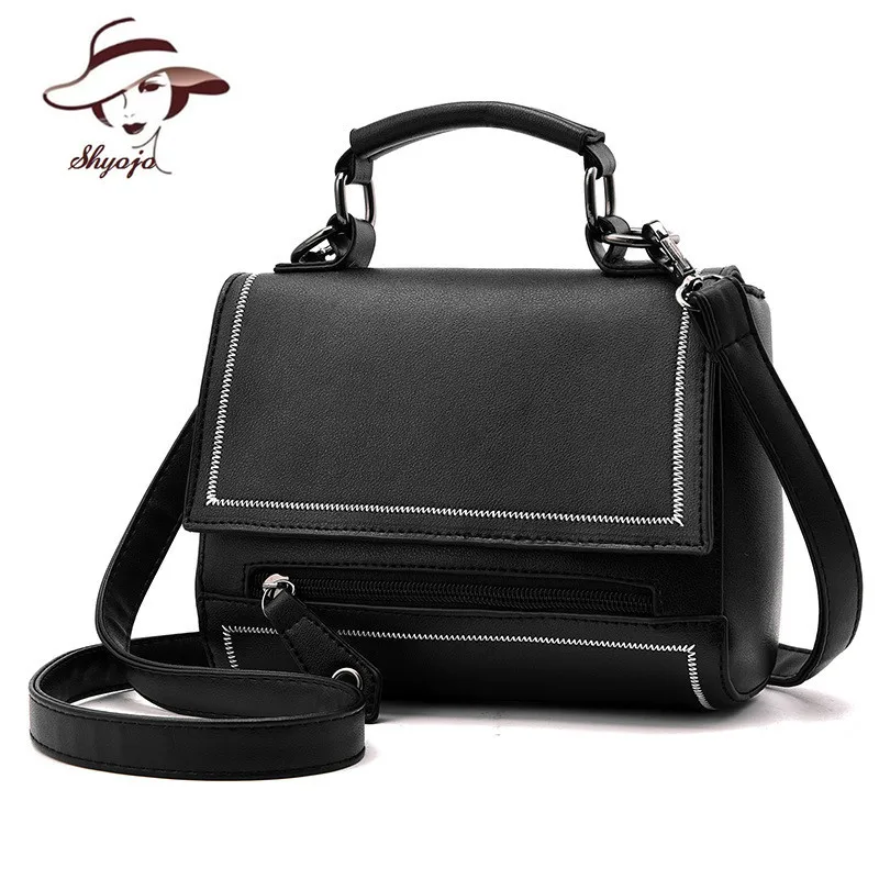 

2018 New Fashion Flap Casual Solid Color Ladies Shoulder Bag Hot Mini PU Leather Crossbody Bag Top-handle Smell Messenger Tote