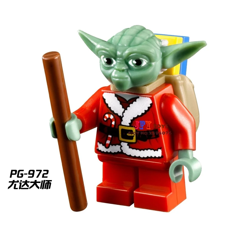 Single Sale star wars superhero Christmas Santa Yoda building blocks model bricks toys for children brinquedos
