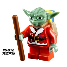 Single Sale star wars superhero Christmas Santa Yoda building blocks model bricks toys for children brinquedos
