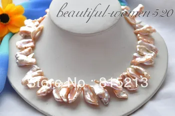 

ddh00731 pink baroque foliage KESHI REBORN PEARL NECKLACE 17inch