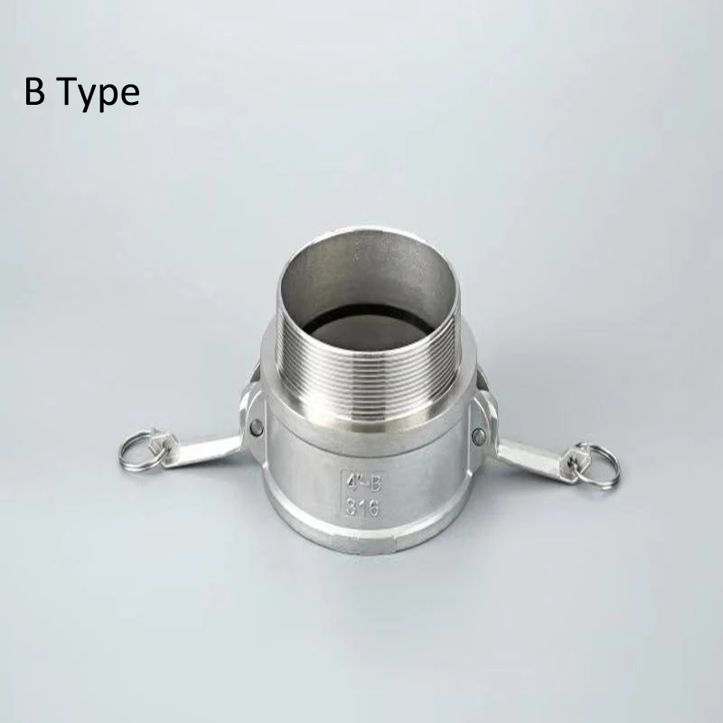 

1-1/4" 1.5" 2" Type B Male Coupling SS304 Stianless Steel Socket Camlock Pump Adapter, Cam Groove Connector