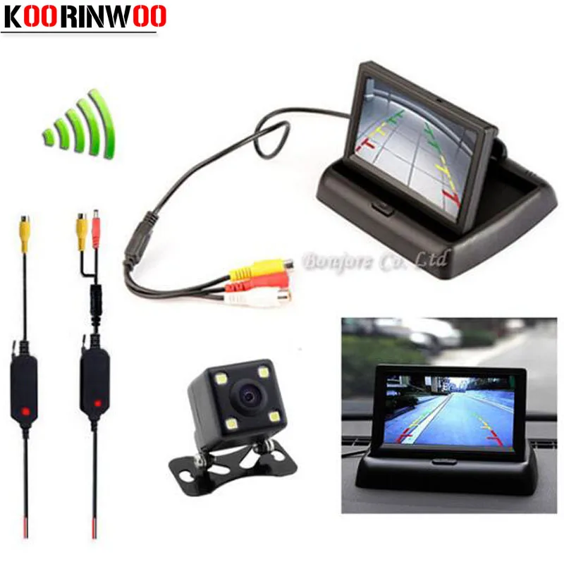 

Koorinwoo Universal Parking Assist CCD Waterproof Car Backup Reverse Night Vision Rear view camera 4.3 TFT LCD Monitor System