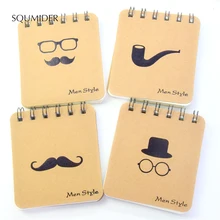 SQUMIDER Kawai канцелярские принадлежности мистер борода серии катушки бен портативный ноутбук дудлы блокноты