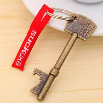 

free shipping Bottle Openers Key Shape Bottle Opener Steel Bronze Keychain Bottle Opener