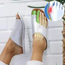 New Women Comfy Feet Correct Platform Sandal Shoes Thickened Street PU Leather Dating Shopping Flat Sole Women Sandal minnetonka women s fiesta sandal