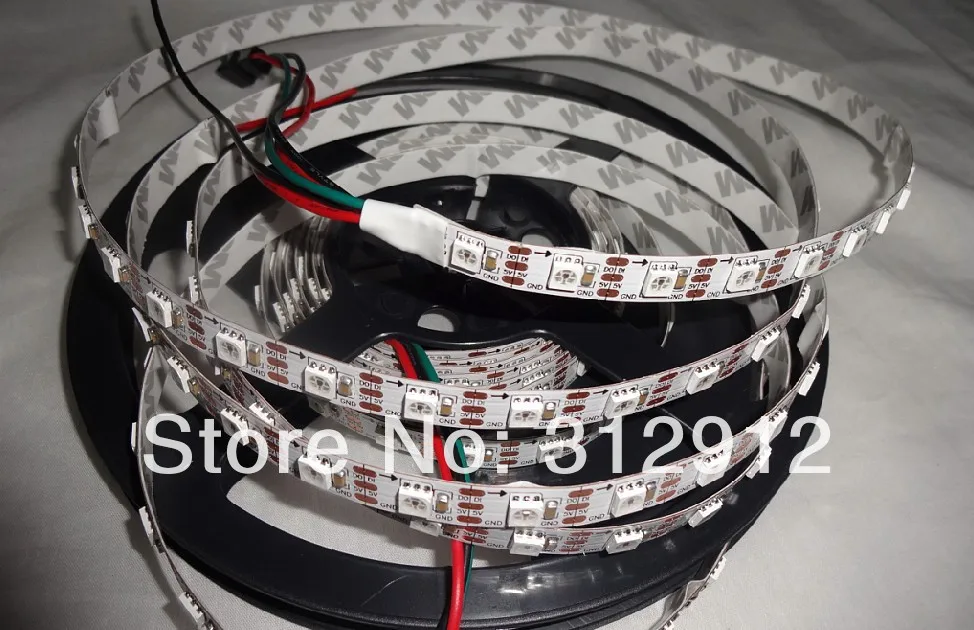 Светодиодная лента IP33 60 шт. 1002led(5050 RGB с INK1003 IC)/м пикселей белая печатная плата не