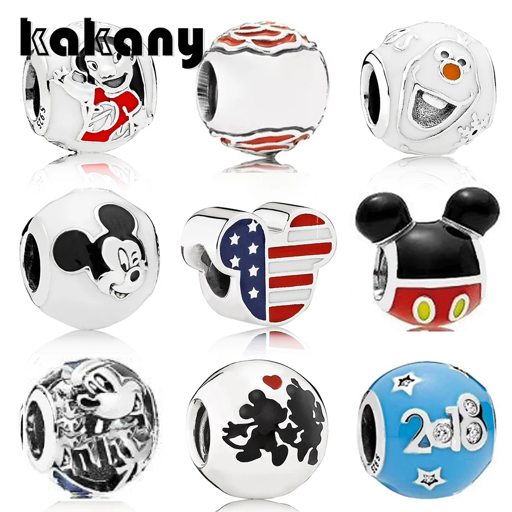 

KAKANY 100% 925 Sterling Silver 1:1 Charm Beads BELLE'S ENCHANTED ROSE LILO & STITCH EXPRESSIONS