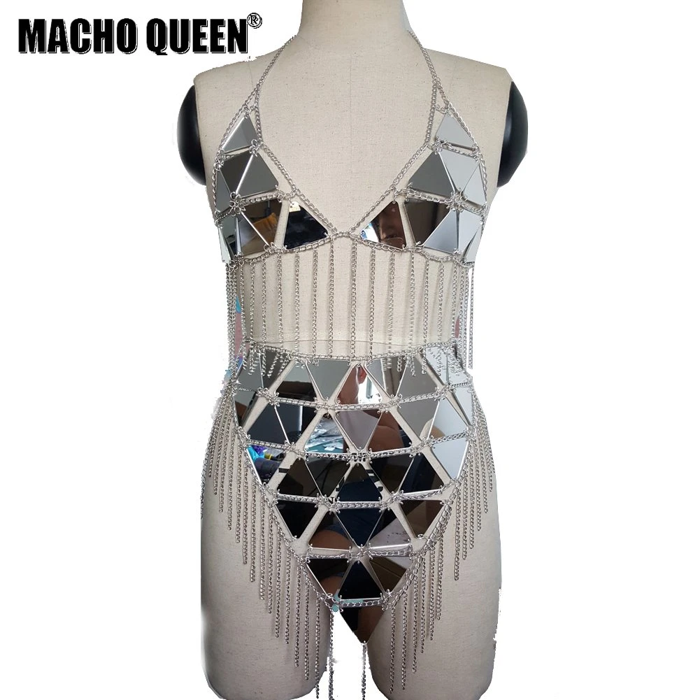 holographic fringe dress