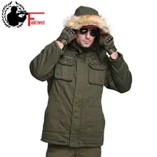 Зимняя мужская куртка длинный меховой капюшон воротник размера плюс Толстая Военная армейская зеленая куртка с капюшоном пальто Мужская парка пальто большой 4XL