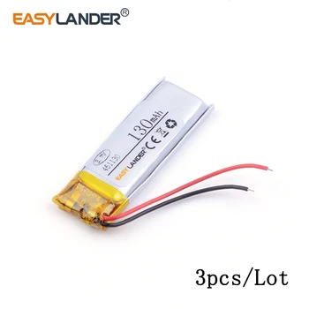 

3pcs /Lot 461130 130mAh 3.7v lithium Li ion polymer rechargeable battery For MP3 MP4 Bluetooth headset small toy sound DVR