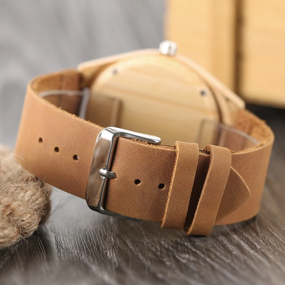 Men's Bamboo Wood Watch Casual Black Flower Spheres Design Dial Wooden Quartz Wristwatch Genuine Leather Sports Clock Gifts 2018 Women Dress Watches (23)
