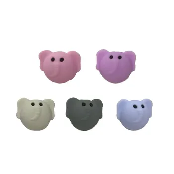 

5Pcs/lot Elephant Shape Silicone Beads Baby Teether Jewelry Teething Nursing Chew Toy DIY Necklace Bracelet Pacifier Chain