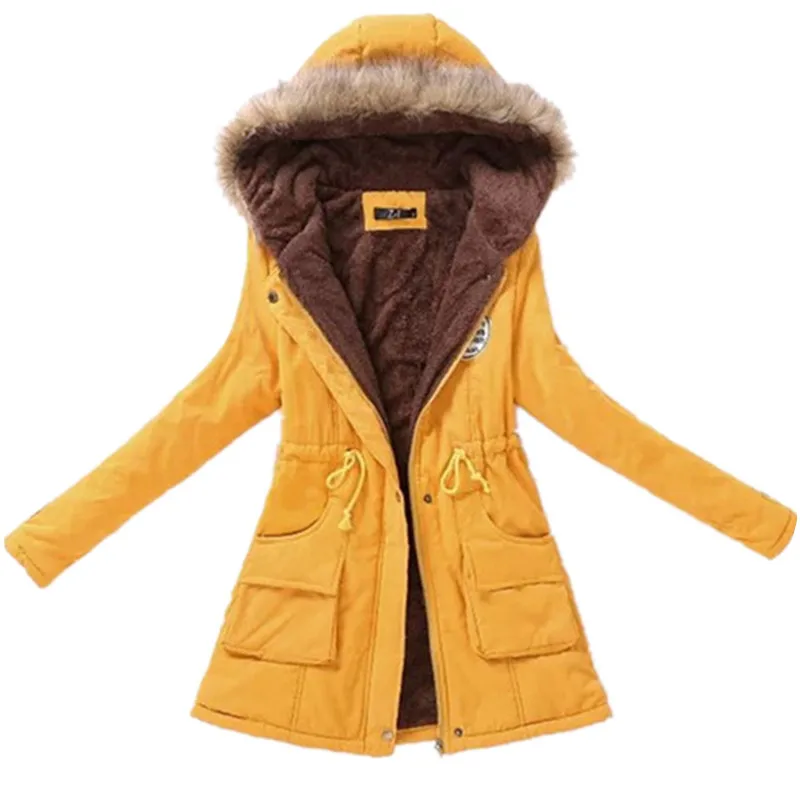 2018 winter ladies casual hooded plus velvet thick warm fur collar cotton-padded jacke coat / Women's parkas wool wadded jacket