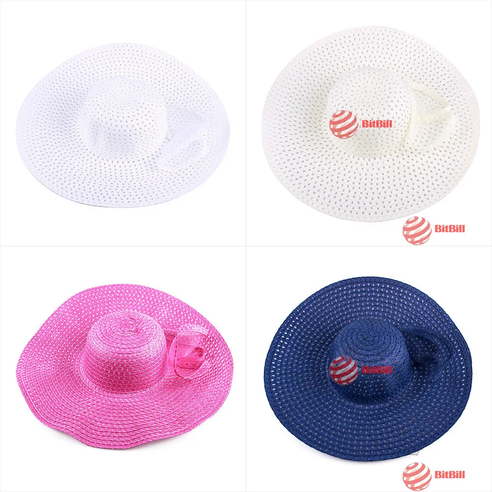 Lanigood eco-friendly Fashion Hot Women Lady Wide Large Brim Summer Beach Sun Straw Wire Derby Hat rising stars | Тематическая