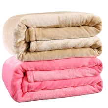 Reine taille Plaid Solide couleur canapé/literie Jette Flanelle Couverture 200*230 cm Hiver Chaud Drap